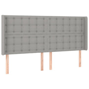 Testiera | Testata ad Orecchio Grigio Chiaro 163x16x118/128 cm in Tessuto