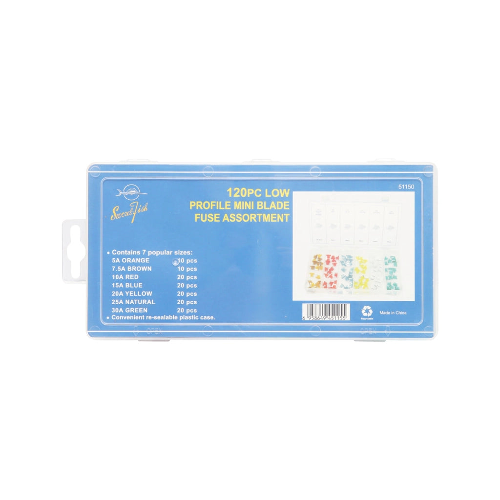 Set di 120 fusibili elettrici auto piatti mini