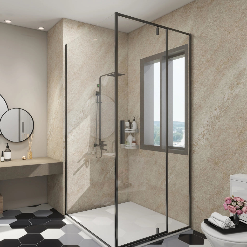 Set Bladel di 8 Pannelli Decorativi in PVC per Parete - Effetto Pietra Cream Stone [neu.haus]