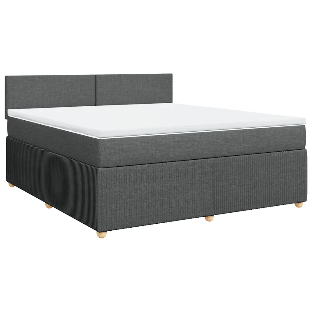 Giroletto a Molle con Materasso Grigio Scuro 180x200 cm Tessuto 3287529