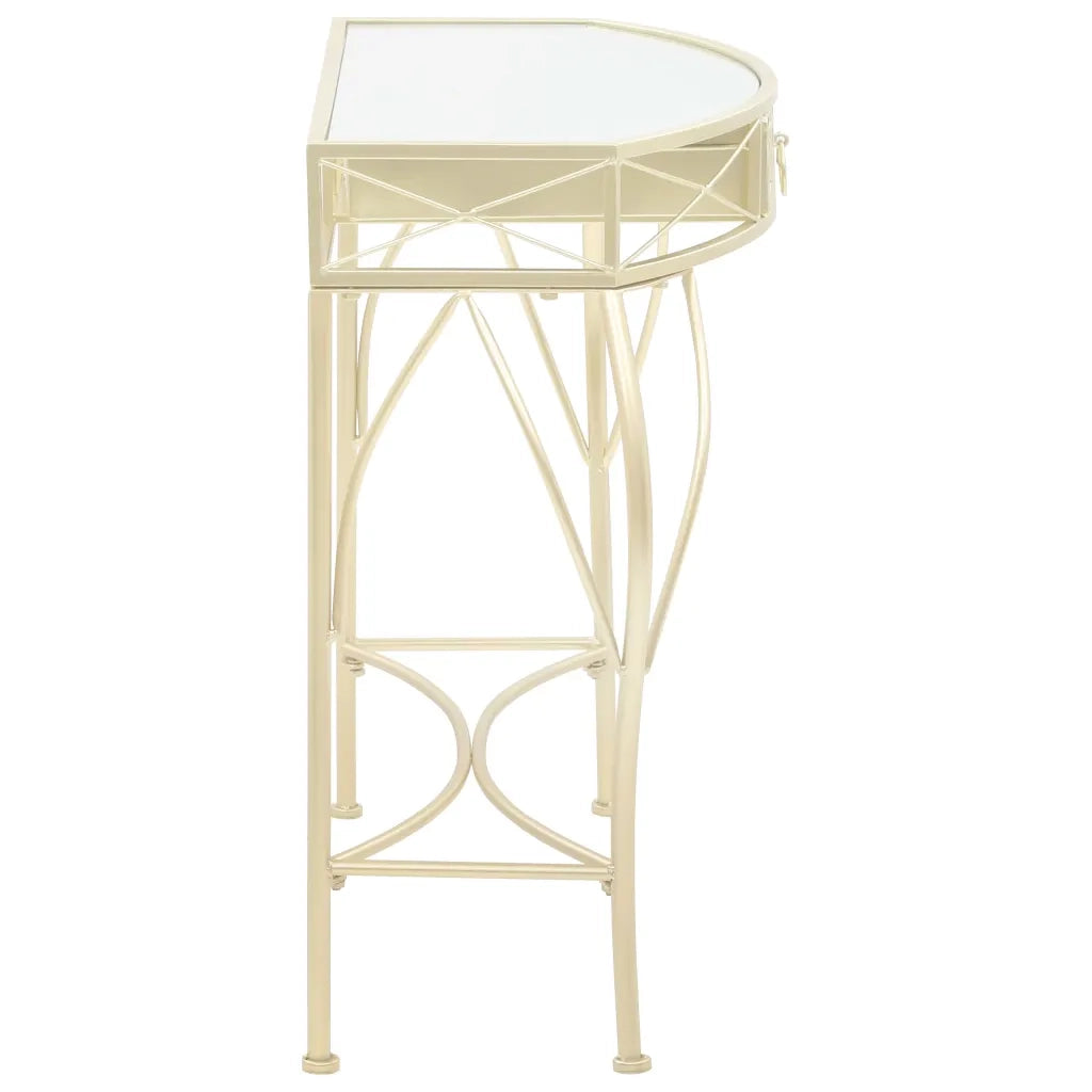 Tavolino Laterale | Tavolo laterale in Stile Francese in Metallo 82x39x76 cm Oro