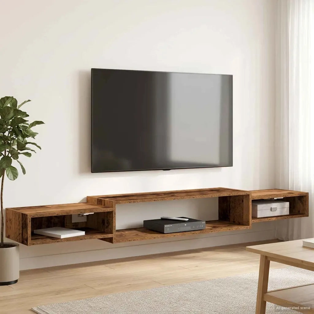 Mobile TV da Parete A parete Legno antico 180 x 28 x 21 cm