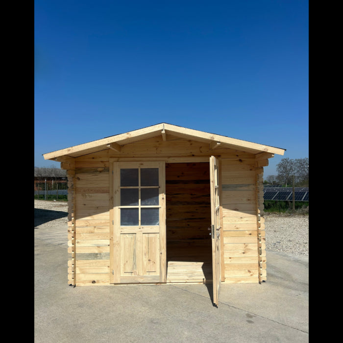 Casetta in Legno da Giardino per Esterni, Sistema Block House, Doghe Spessore 28mm ? articolo BLOCK25x25/28DP - 110037