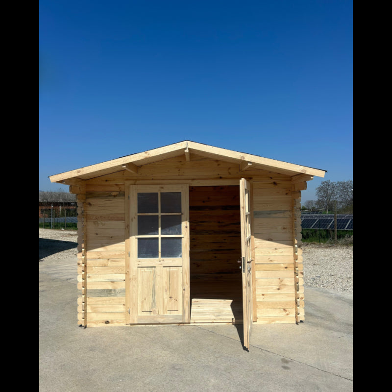 Casetta in Legno da Giardino per Esterni, Sistema Block House, Doghe Spessore 28mm ? articolo BLOCK25x25/28DP - 110037