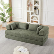 Desviae Divano letto modulare 4 in 1 in ciniglia verde con schienale regolabile 4 cuscini e base antiscivolo