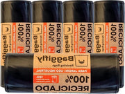 Sacchi rifiuti 120 l - 5 rotoli - con ogni 10 sacchi - materiale 100% riciclato - 85 x 105 cm - per uso horeca e industriale - extra robusti - nero