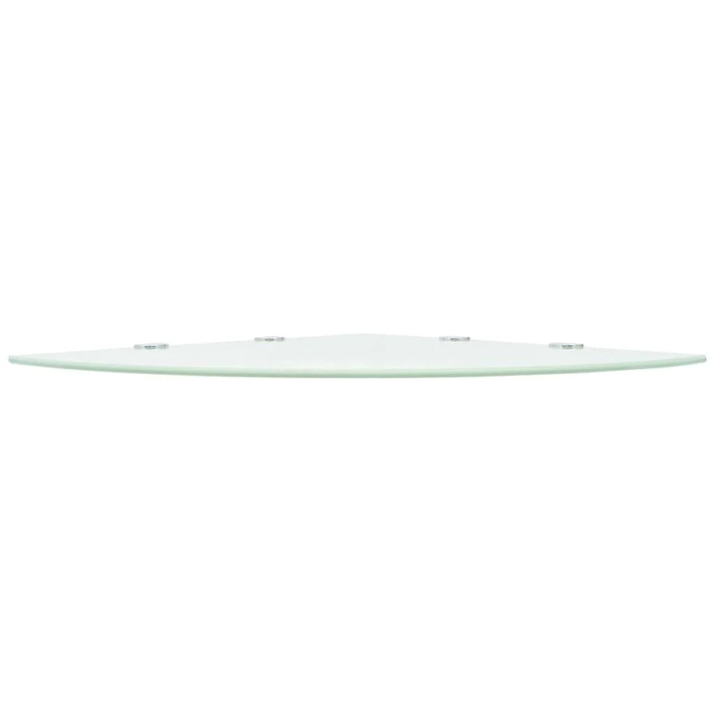 Mensola angolare con staffe cromate e vetro bianco 45 x 45 cm 2702225/2