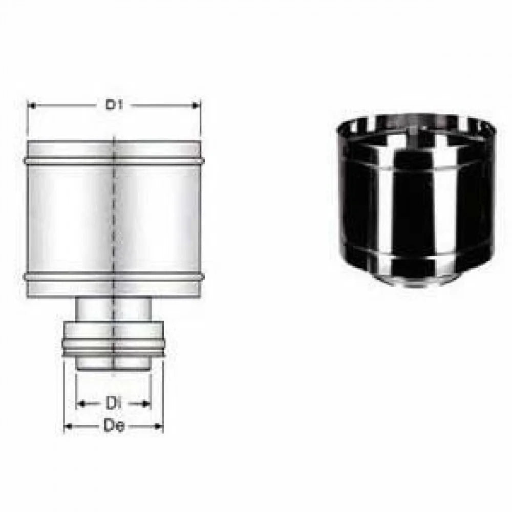 Inox doppia parete aisi 316 capp ello antivento d.150 200 b08xbb8