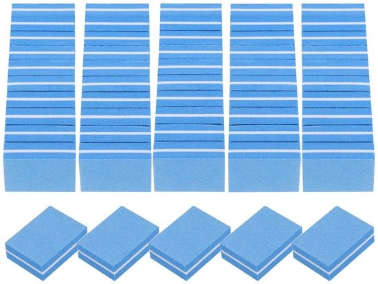 Kit di Nagellacatura Mini per Buffare Corpi di Nagel 100/180 Professionale per Acryl e Naturale Blu