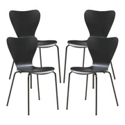 Set di 4 Sedie da Sala Essunga Impilabili - Nero [en.casa]