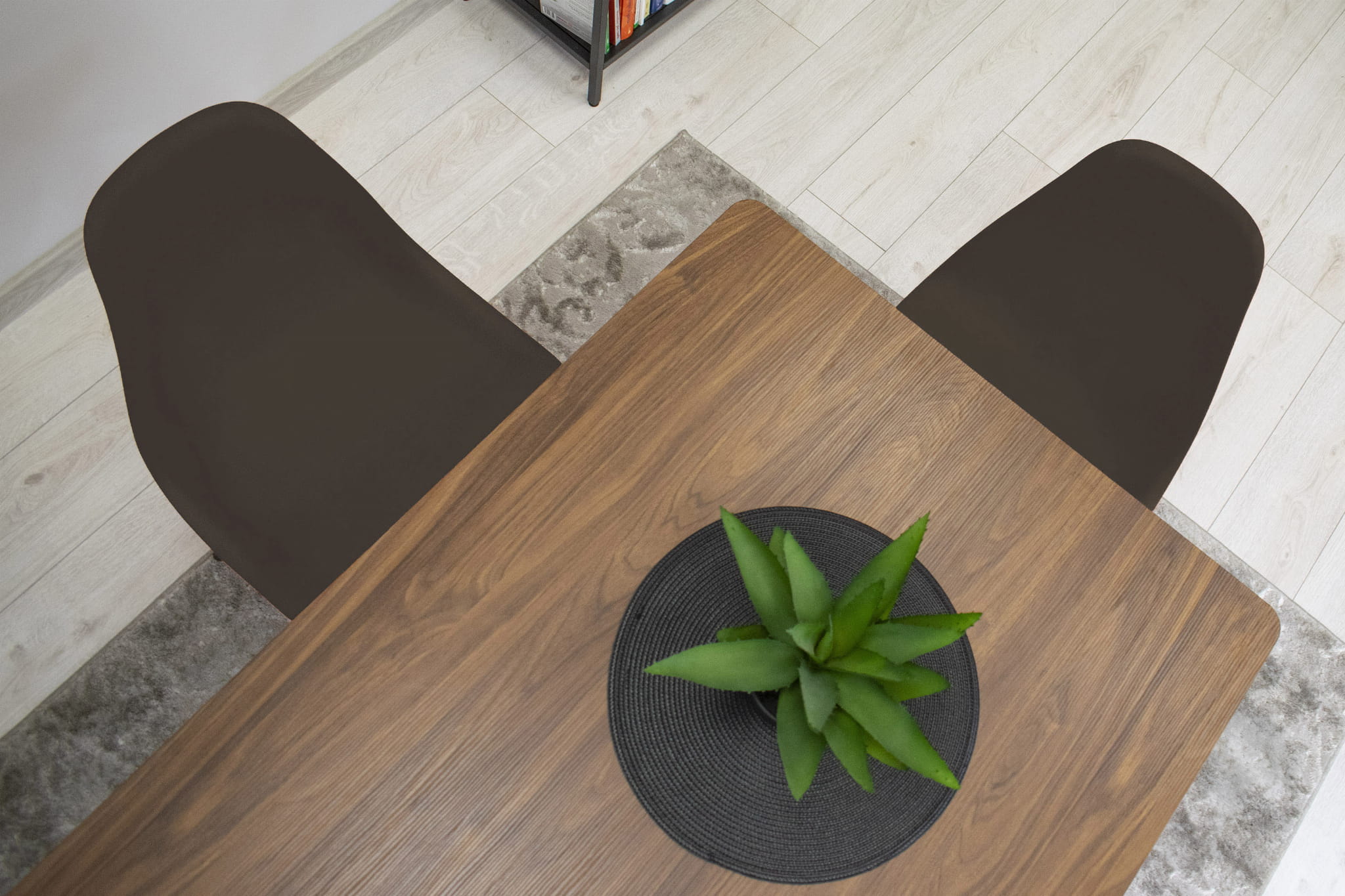 Sedia Valora OSAKA con gambe nere e caffè, ergonomica per il soggiorno