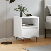 Comodino | Armadio da Notte | Mobiletto da notte Bianco 40x35x50 cm in Legno Multistrato