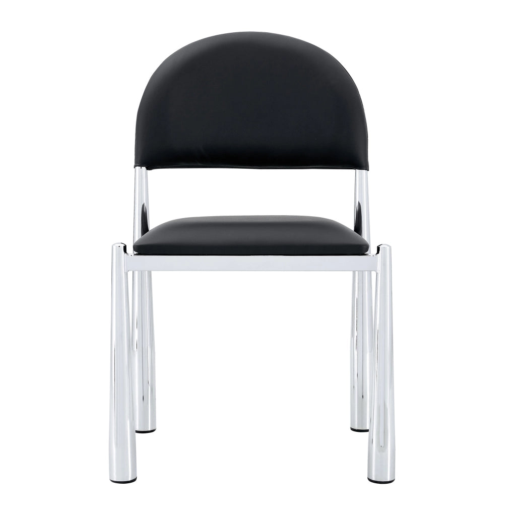 Set di 2 sedie da pranzo - con schienale ergonomico e seduta imbottita - in PU nero