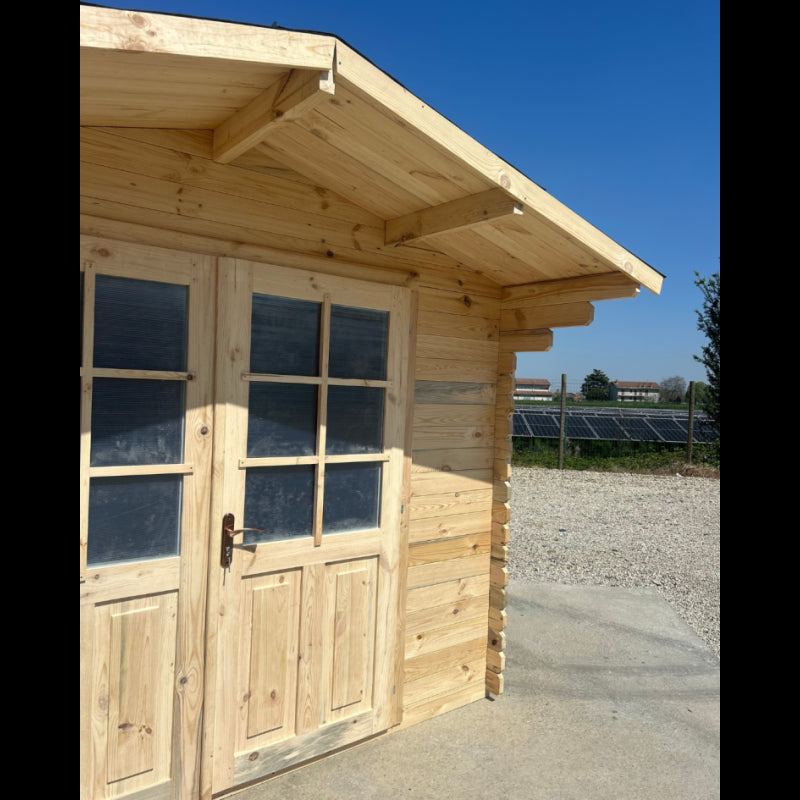 Casetta in Legno da Giardino per Esterni, Sistema Block House, Doghe Spessore 28mm ? articolo BLOCK25x25/28DP - 110037