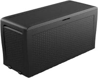 Baule da Giardino Samoa, 270L, Effetto Rattan, Marrone, 116,4x44,7x57H cm