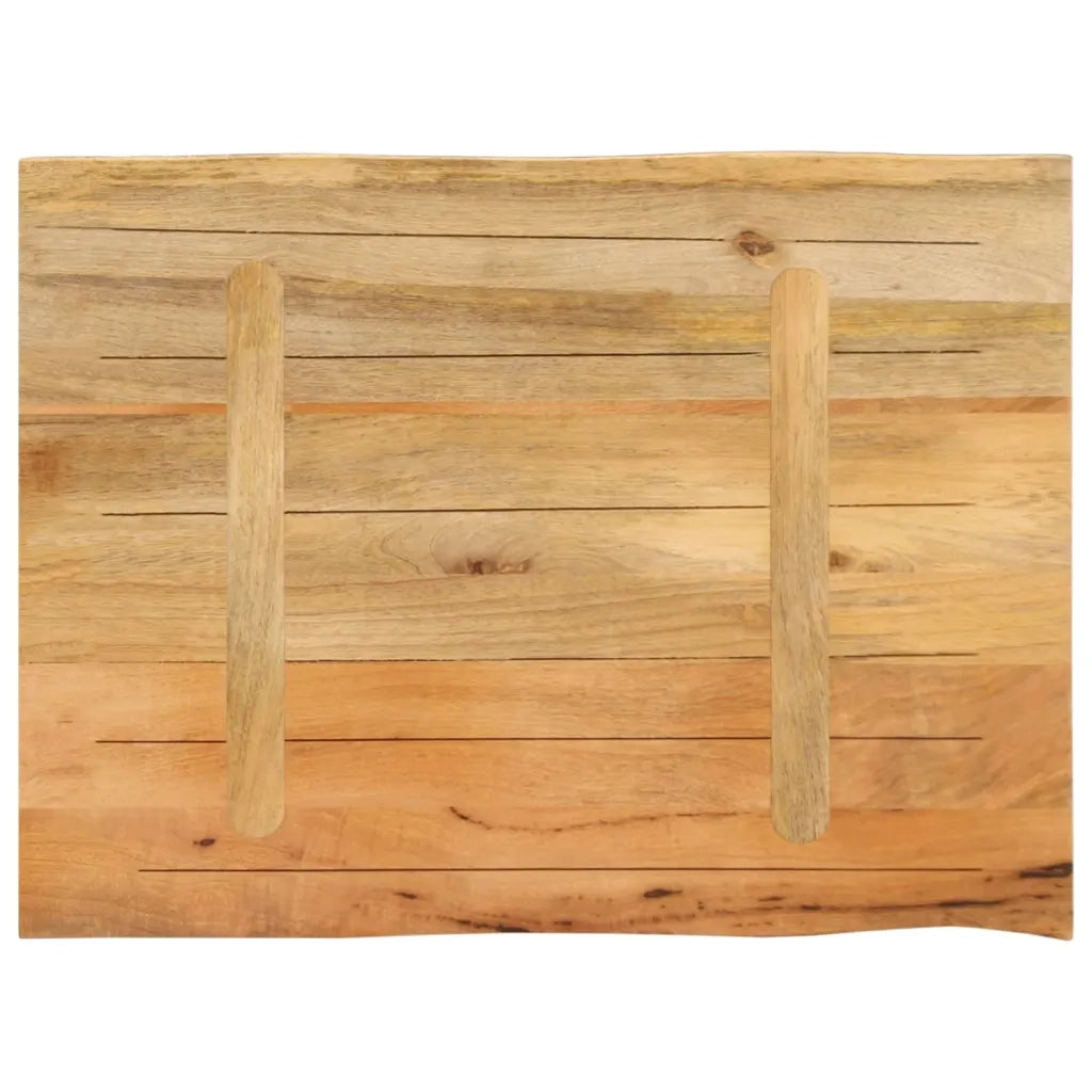 Piano per Tavolo 80x60x2,5cm Bordi Vivi in Legno Massello Mango 370716