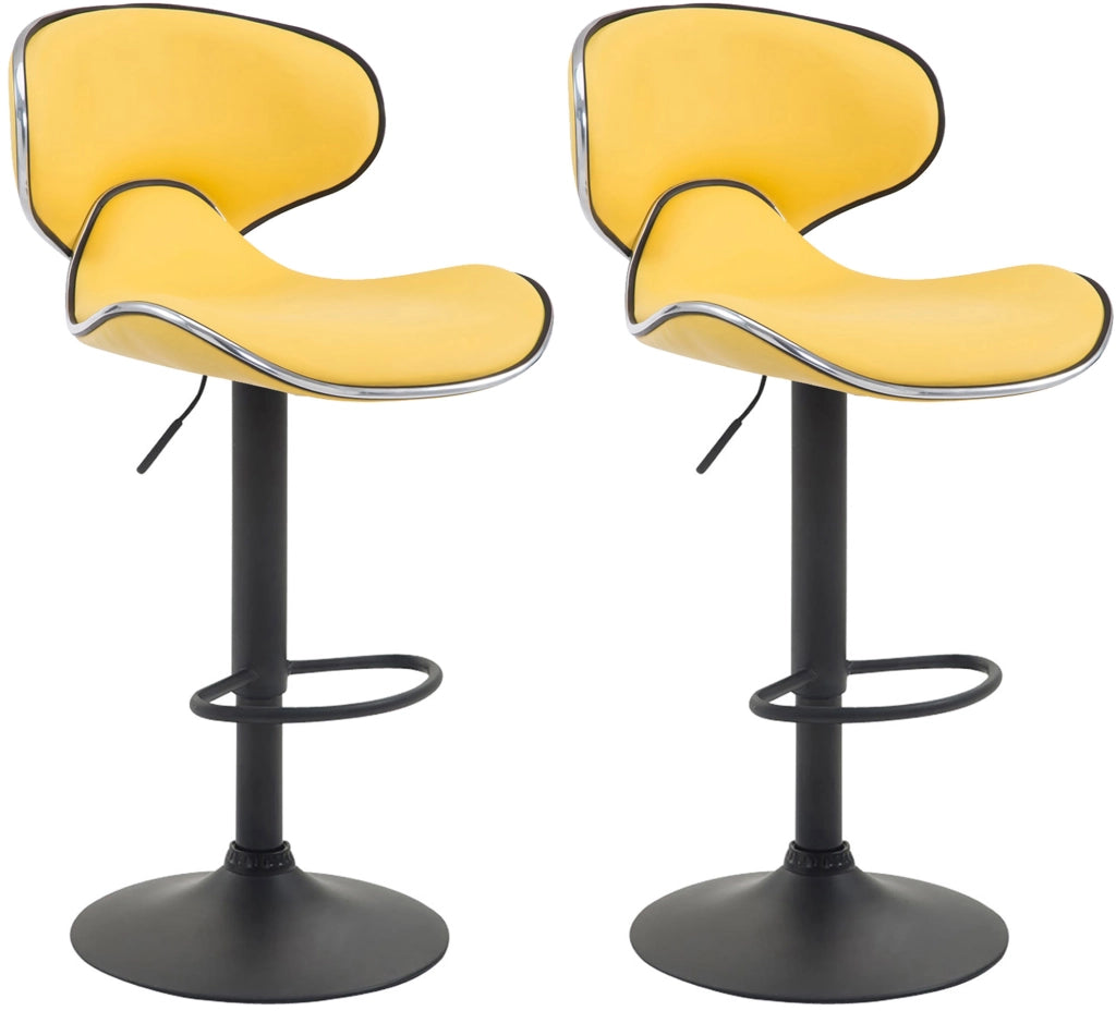 Set 2x Sgabelli LAS VEGAS V2 in similpelle giallo,nero