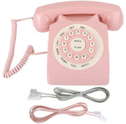 Telefoon Vintage Stile Europeo - Alta Definizione Qualità della Conversazione - Antica Telefono - Materiale ABS - Pulsanti Chiari - Uso Domestico - Telefono Fissa