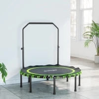 Trampolino Fitness con Manubrio Regolabile, in Acciaio e Plastica, Verde
