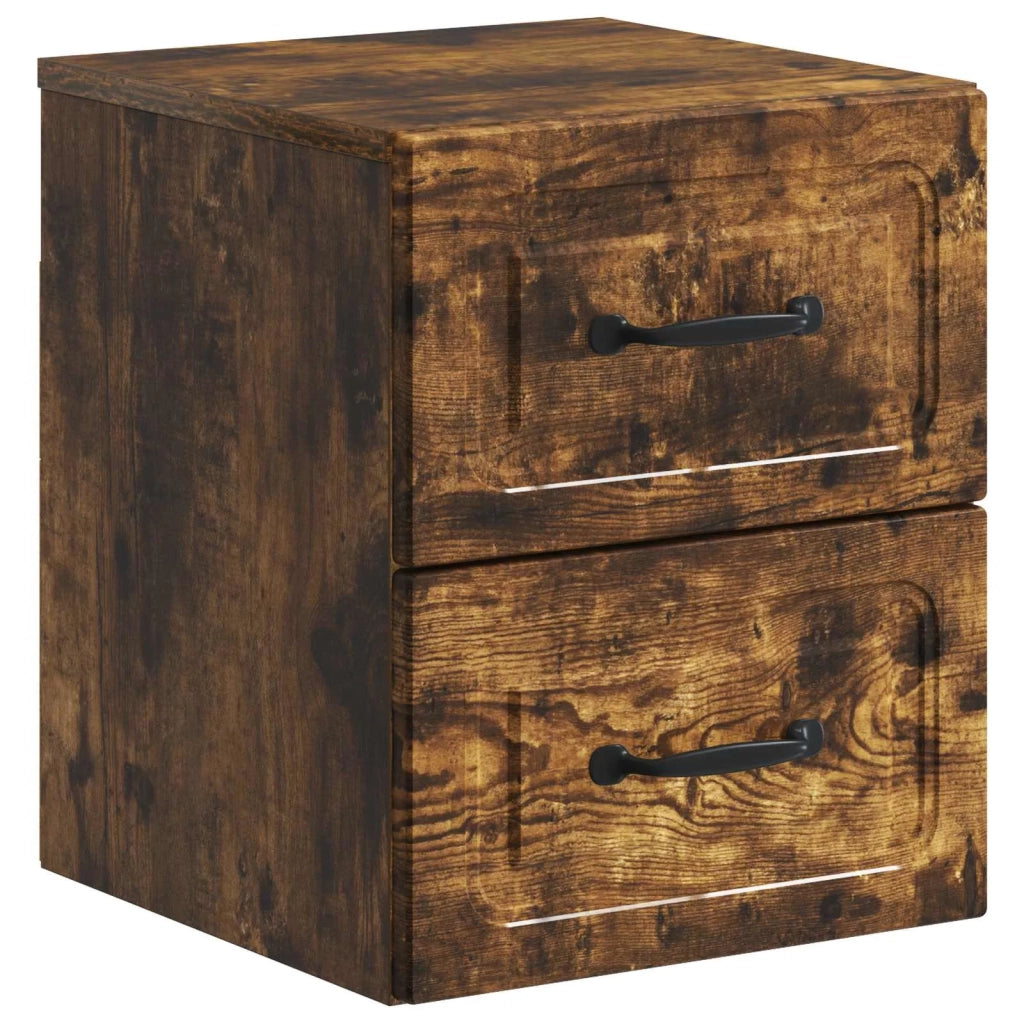 Mobiletto da notte a muro Rovere Fumo 34,5 x 33 x 40 cm 899325