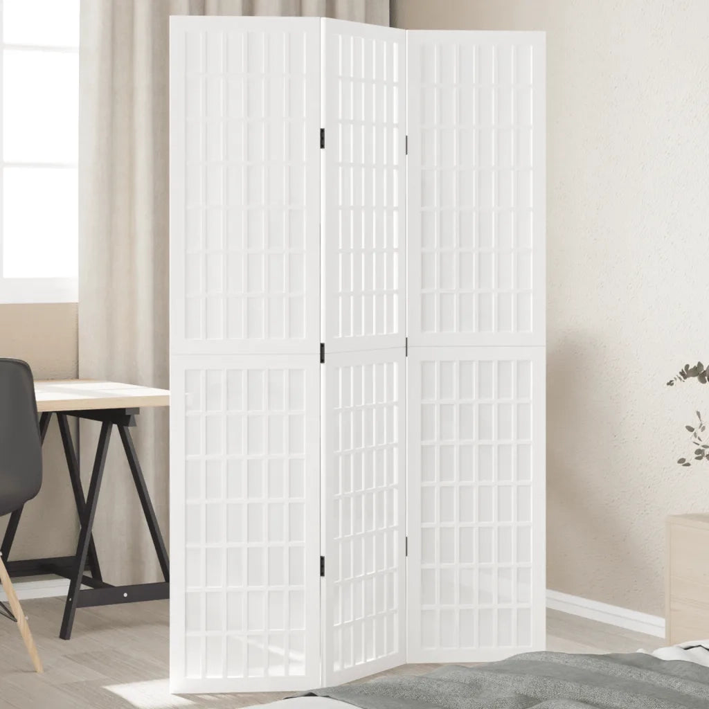Divisorio Ambienti | Divider per stanze | Paravento 3Pannelli Bianco Legno Massello di Paulownia