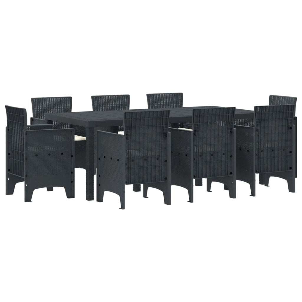 Set da Pranzo per Giardino 9 pcs Antracite Polipropilene 3378576