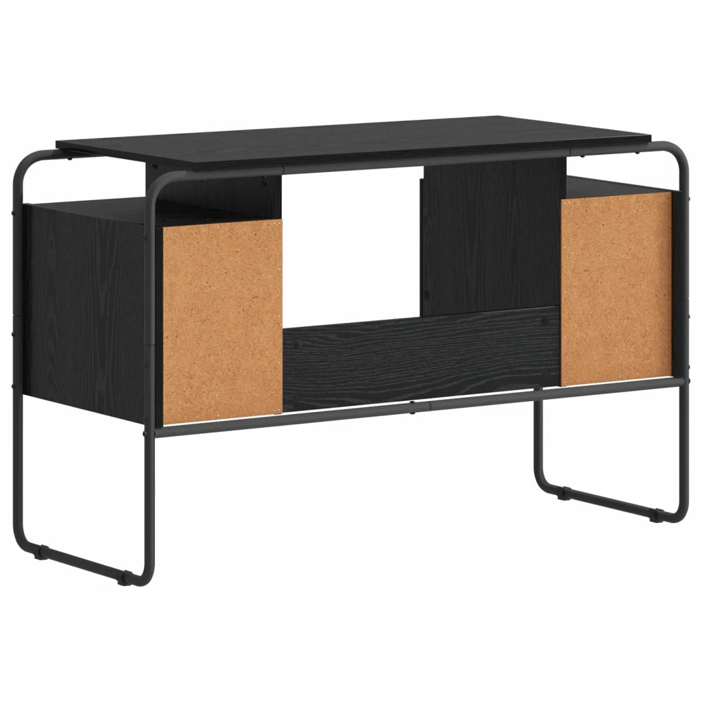 Scrivania con Spazio di Archiviazione Rovere Nero 8008038