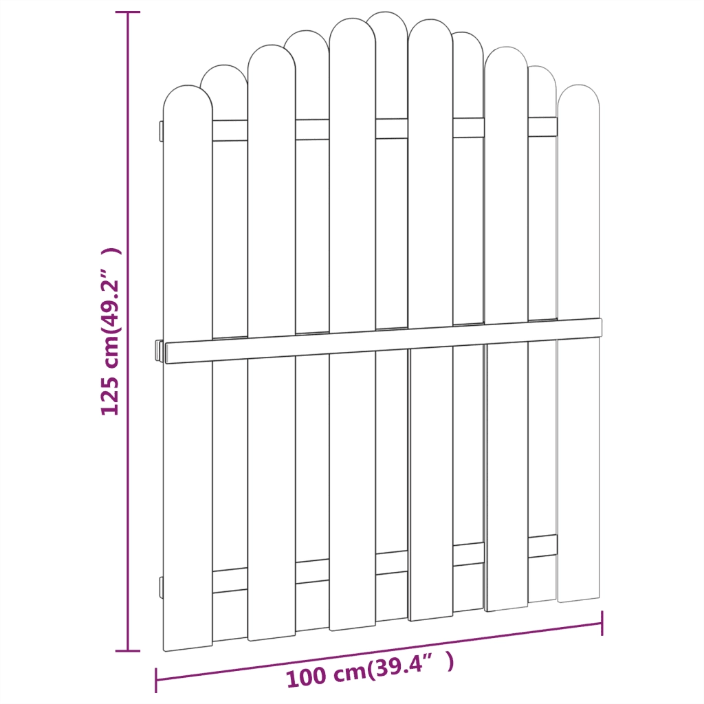 Cancello da Giardino in Legno di Pino Impregnato 100x125 cm 45328