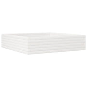 Fioriera | Cassetta per fiori | Vaso da Giardino Bianca 100x100x23 cm Legno Massello Pino