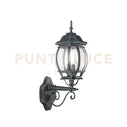 APPLIQUE UP SANTIAGO NERA E VERDE 1 LUCE ATTACCO E27 IP44 15,5X25X46CM