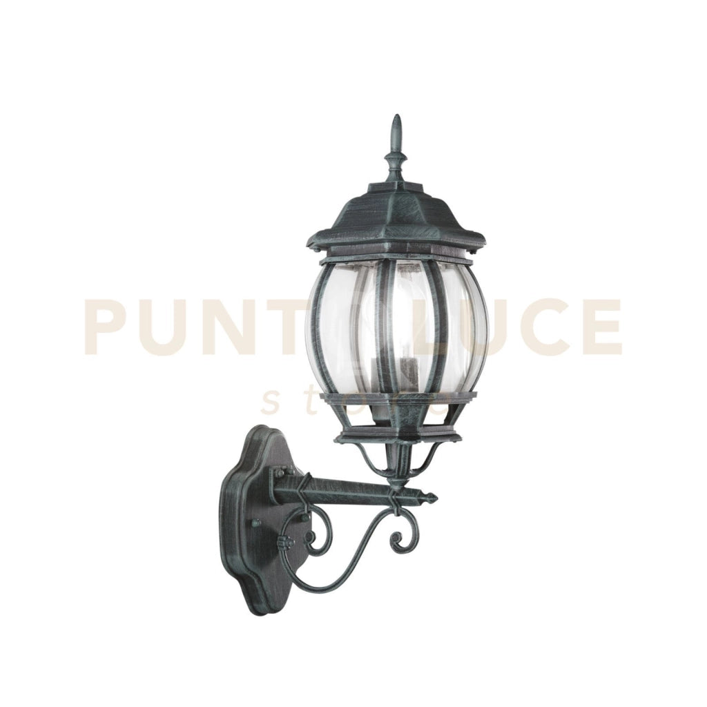 APPLIQUE UP SANTIAGO NERA E VERDE 1 LUCE ATTACCO E27 IP44 15,5X25X46CM