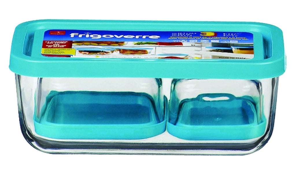 SET 3 PZ CONTENITORI FRIGOVERRE IN VETRO CON COPERCHIO IN PLASTICA COMPACT