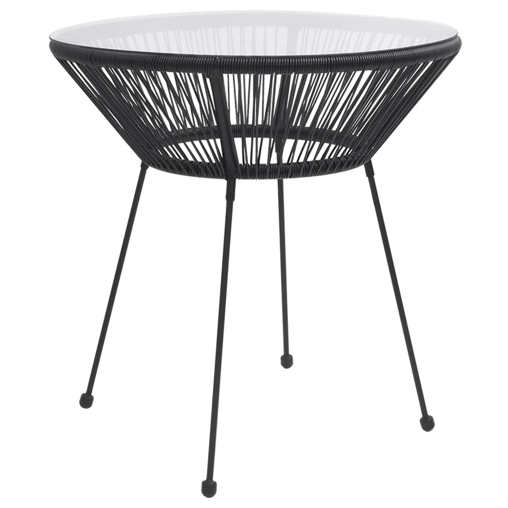 Set da Pranzo per Giardino 3 pz Nero cod mxl 35747
