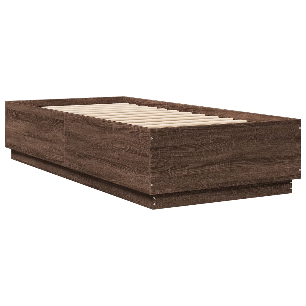 Giroletto-Struttura Letto Rovere Marrone 90x200 cm in Legno Multistrato 391373