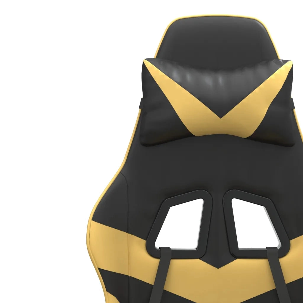 Sedia da Gaming Girevole Nera e Oro in Similpelle cod mxl 64500