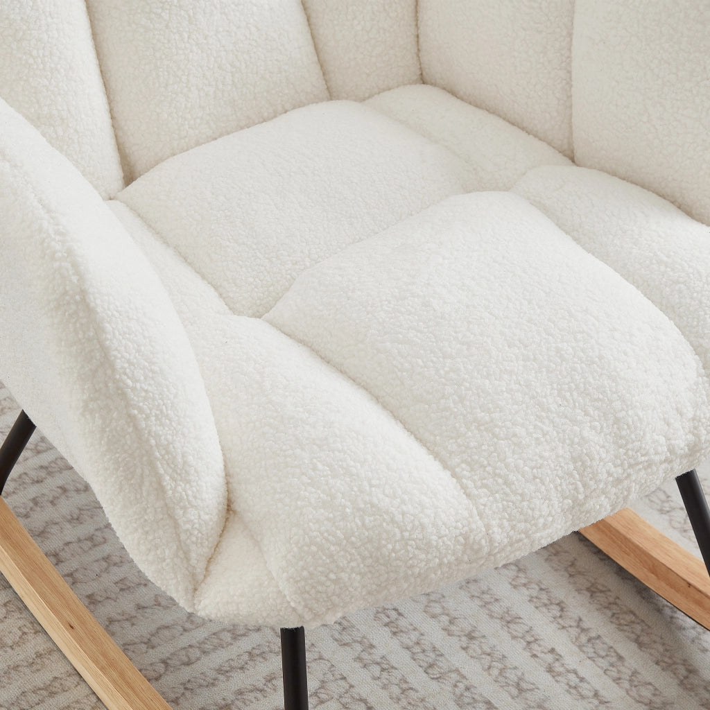 Poltrona a Dondolo Scandinava ¨C MINIMAL ¨C Legno e Metallo, 69x89x101 cm