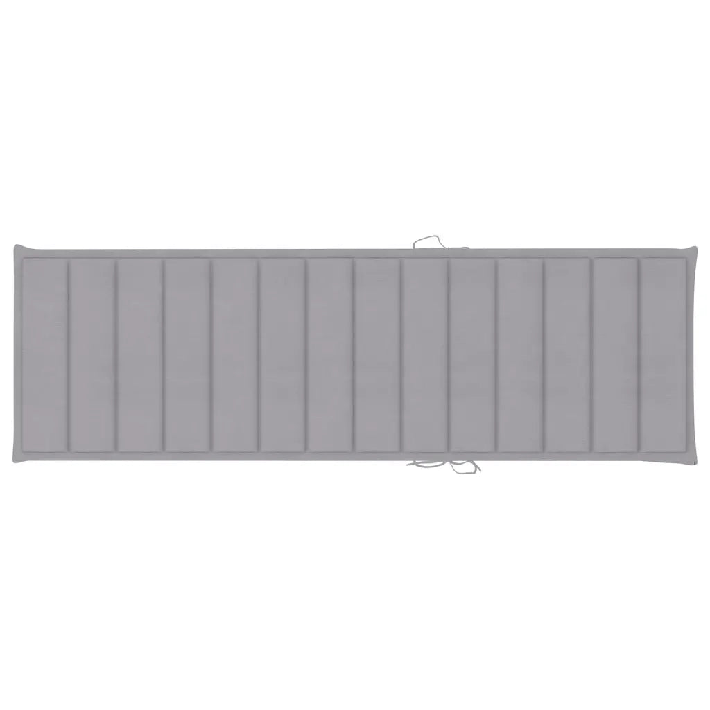 Lettino da Giardino con Cuscino Grigio Legno Pino Impregnato 3065820