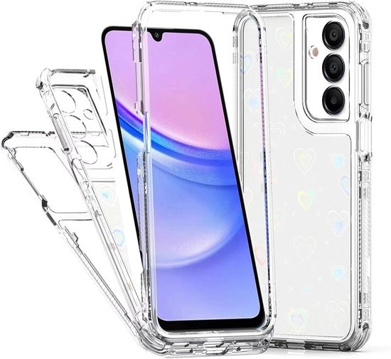 Hoesa per ZTE Blade A34 / ZTE Blade A54 con motivi acrilici, design a forma di cuore, protezione militare anti-schegge e ultraleggera