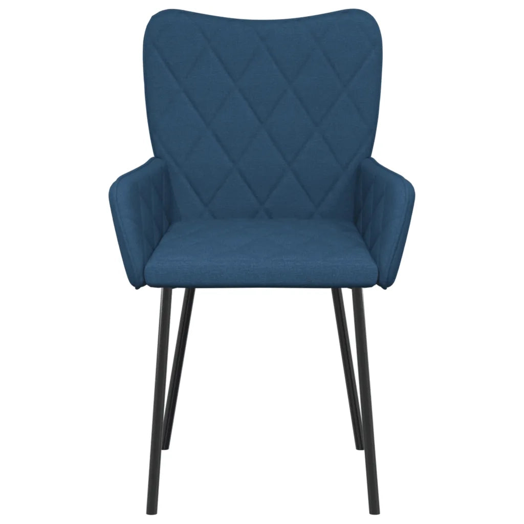 Sedie da Pranzo 2 pz Blu in Tessuto 344843