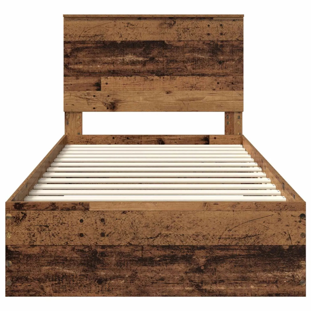 Struttura del letto con testiera Legno vecchio 100 x 200 cm 3411348