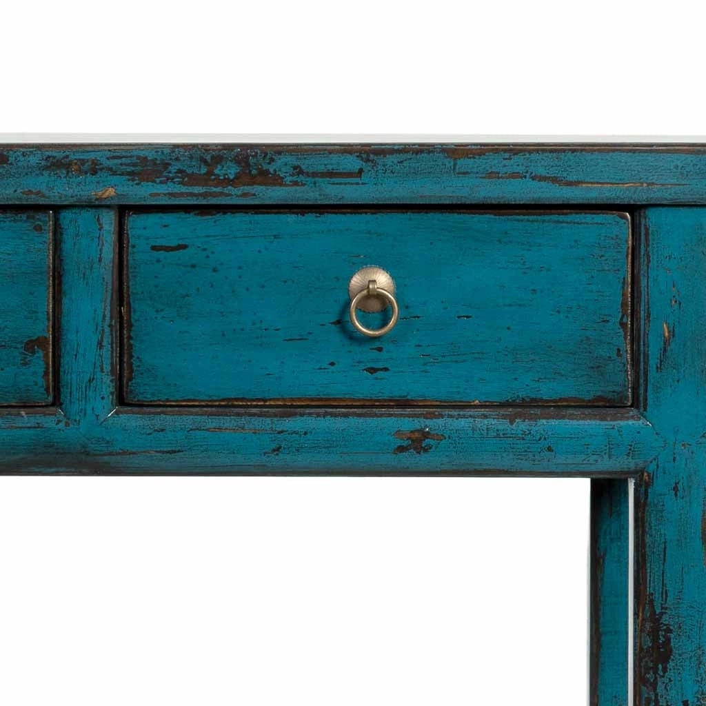 Mobile da ingresso in legno blu 108x43x82h cm