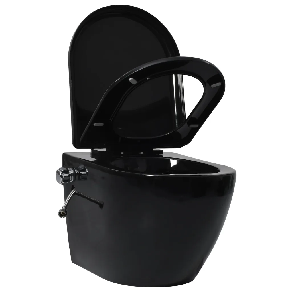 Toilette Senza Bordi Muro con Cassetta Scomparsa Ceramica Nera CFW8820871