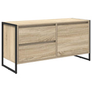 Mobile TV industriale con vani a giorno 100 x 36 x 49 cm realizzato in legno ingegnerizzato Sonoma 02_0054566