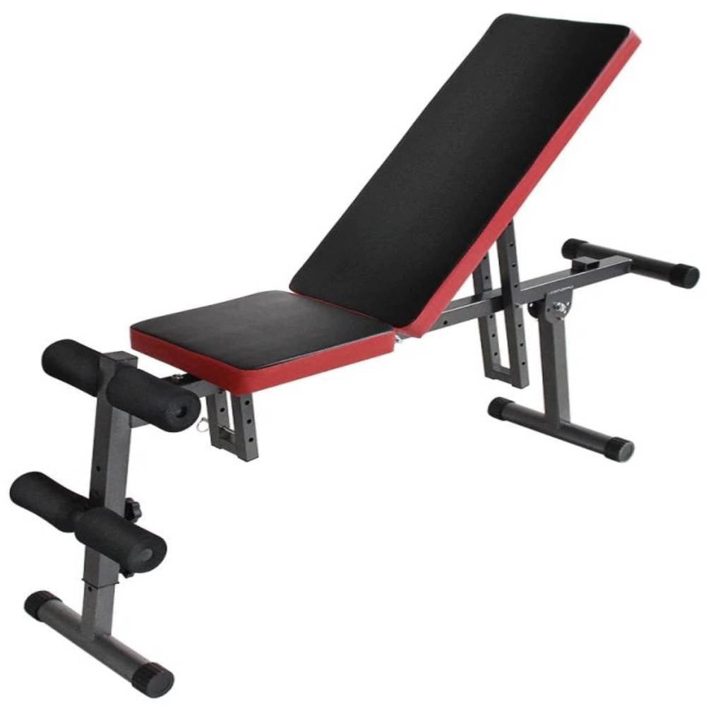 Trade Shop - Panca Regolabile Multifunzione Piana Inclinata Pesi Addominali Bodybuilding -