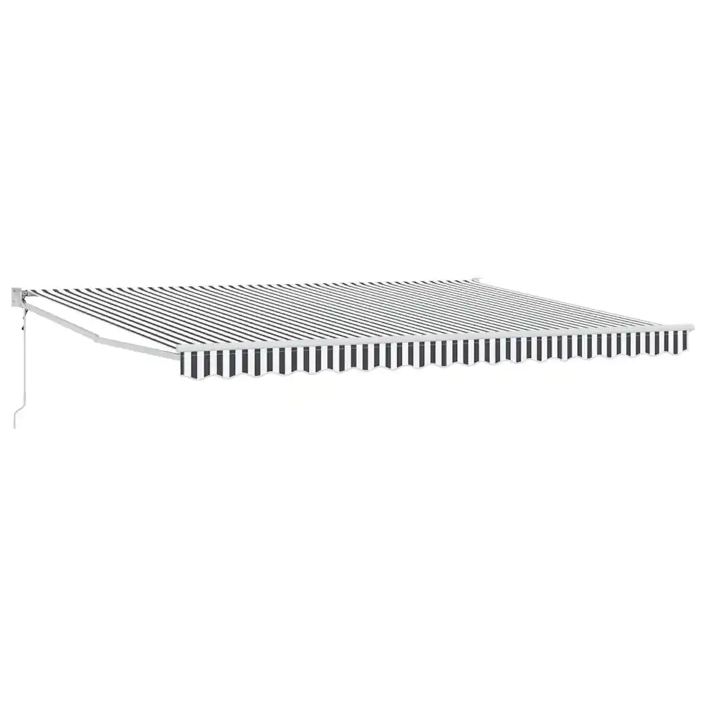 Tenda Retrattile Antracite e Bianca 4,5x3 m Tessuto e Alluminio