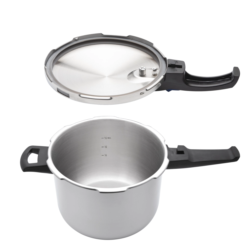 Pentola a pressione rapida 6 litri, acciaio inox 18/10, 2 livelli pressione, fondo termodiffusore cucina induzione - SOGO