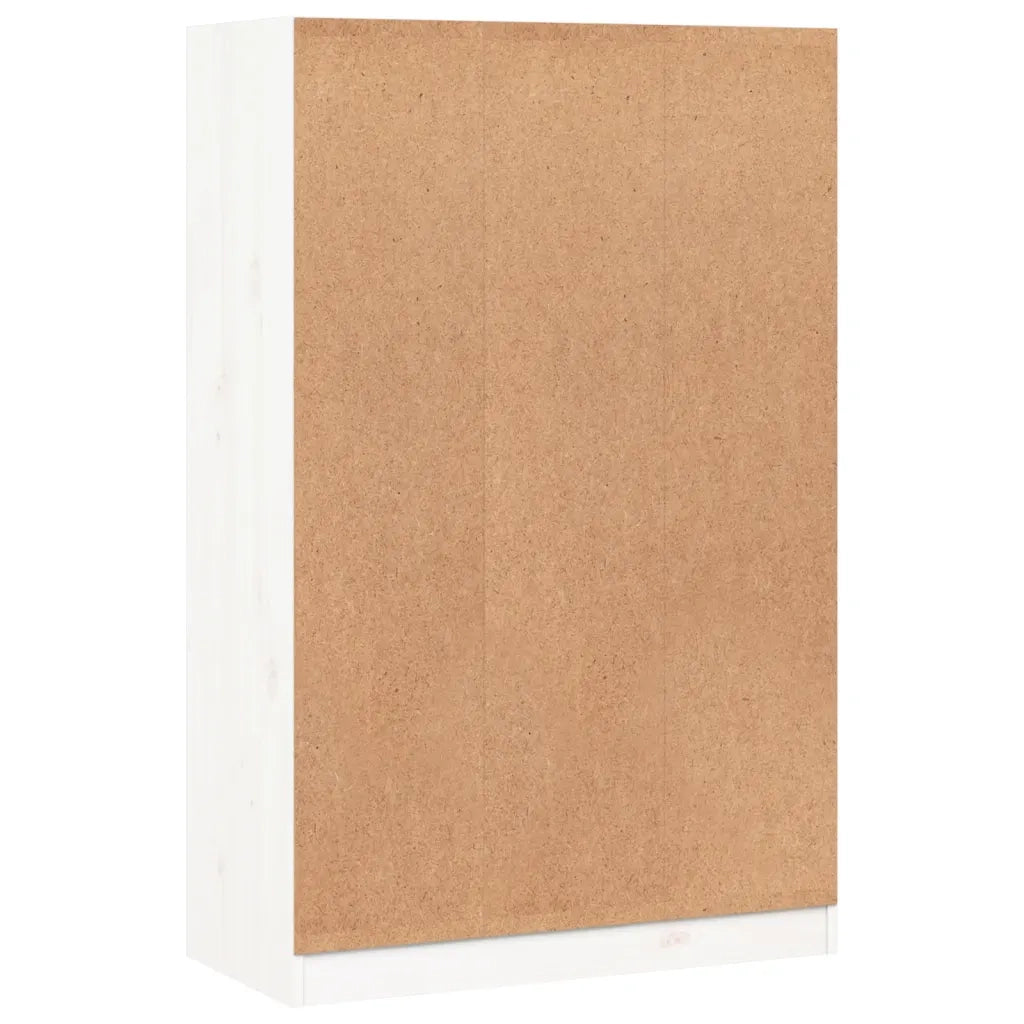 Libreria Bianca 70x33x110 cm in Legno Massello di Pino 836142