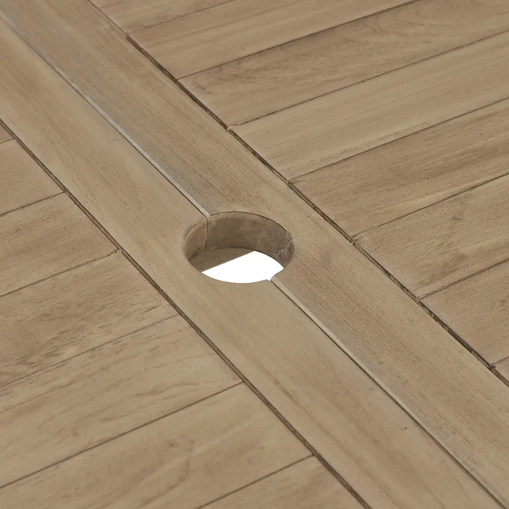 Tavolo da Giardino | Tavolino da esterno Pieghevole Grigio120x70x75 cm Massello Teak