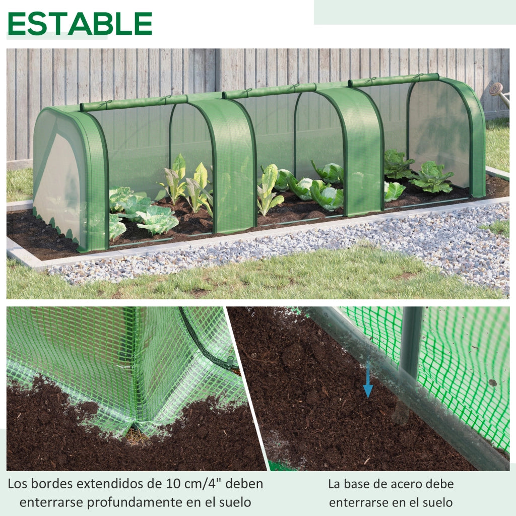 Serra da Giardino a Tunnel ¨C Xylo ¨C 295x100x80 cm Acciaio e Plastica Verde
