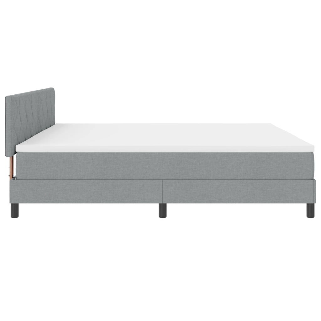 Letto Box Spring con Materasso Grigio Chiaro 200x200 cm Tessuto